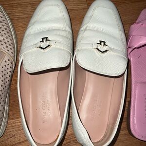 Kate Spade White Leather Loafers